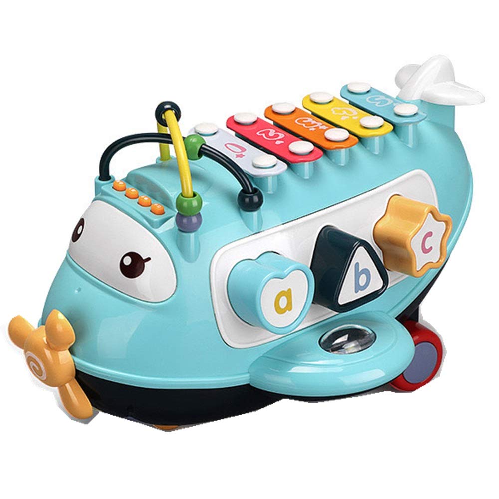 ODDINER Xylophone Hammer Toy Instruments Pounding Bench Toy With Hammering Block Toys For 1-3 Years Old Baby Musical Instruments (Color : Blue, Size : 26.5x16.5x17cm)