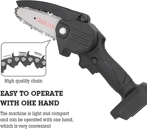 Miniatura 4 de FTVOGUE AC100240V Motosierra eléctrica inalámbrica Mini recargable 3000rpm sin carga velocidad Herramientas de corte para carpintería Negro enchufe