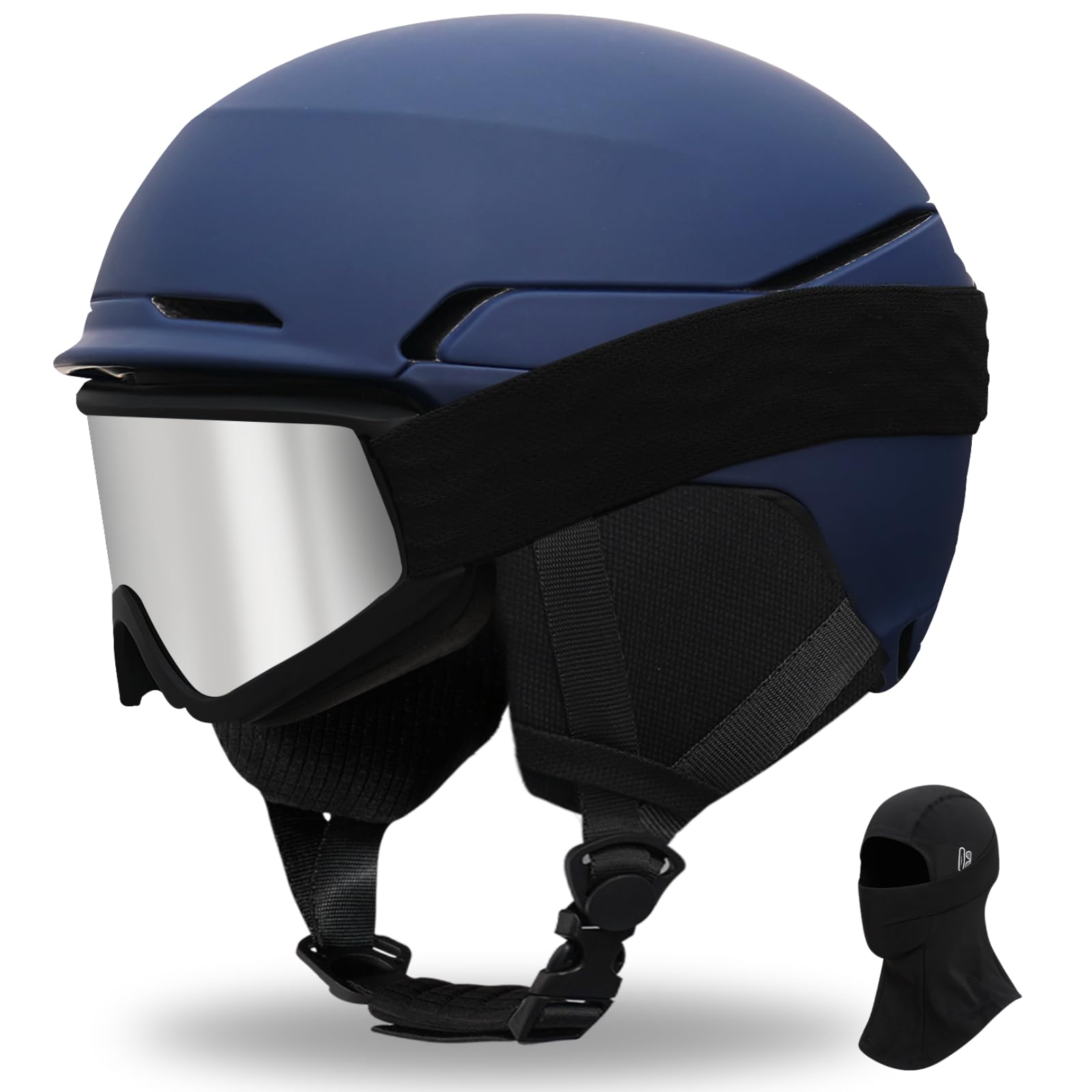 VCOROS Casco de Esquí Kit con Gafas de Esquí Capucha DXH811 para Esquí | Casco Esquí Talla Ajustable Transpirable UV Seguridad Comodidad Casco de Snowboard mit Orejeras Extraíbles