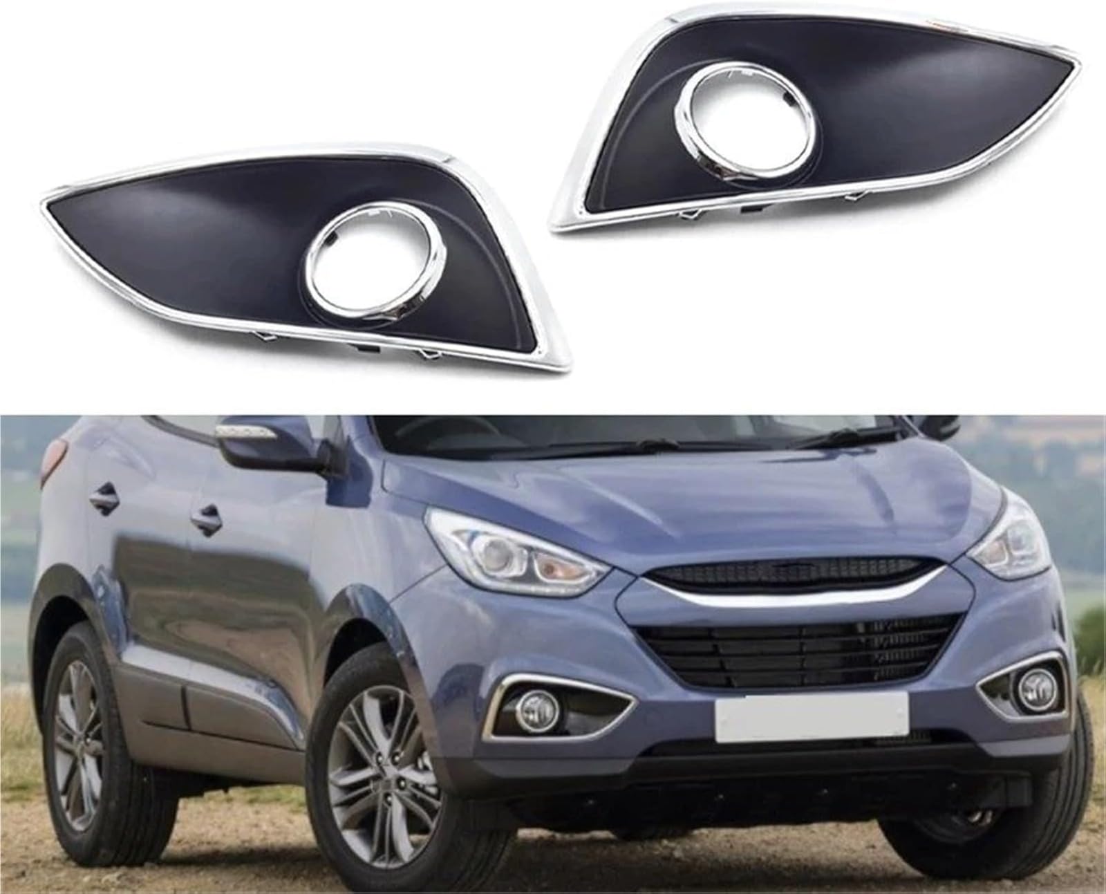 Fari fendinebbia auto Per Hyundai Per IX35 2009 2010 2011 2012 Copertura Fendinebbia Cromata Cornice Fendinebbia Cofano Copertura Cornice Fendinebbia,Coprifari fendinebbia decorativi per paraurti ante