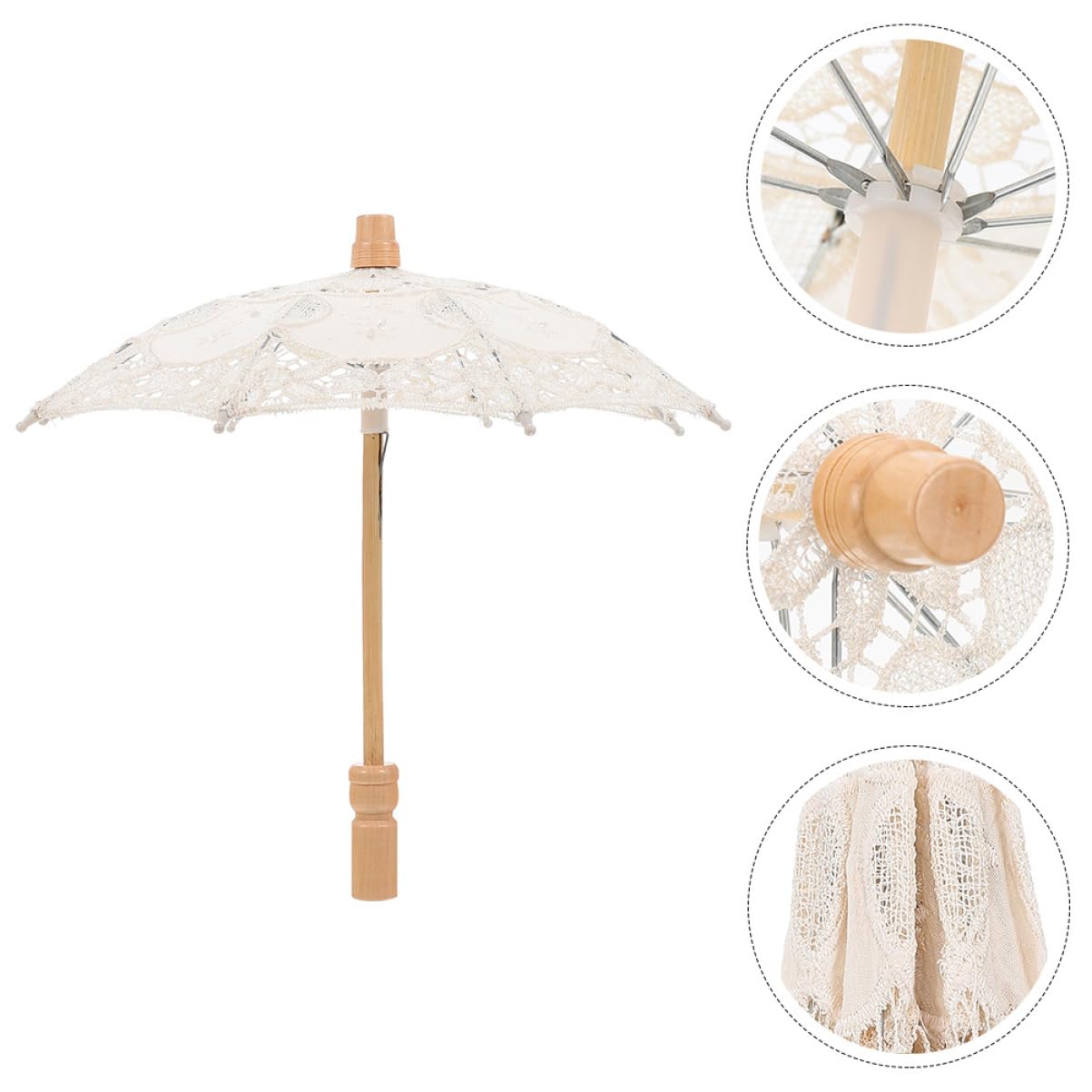 CALLARON 3stücke Hochzeits-regenschirm Aus Spitze Mit Stickerei Eleganter Brautschirm Für Fotoshootings Leicht Und Tragbar Romantisches Hochzeitszubehör Für Stilvolle Hochzeiten