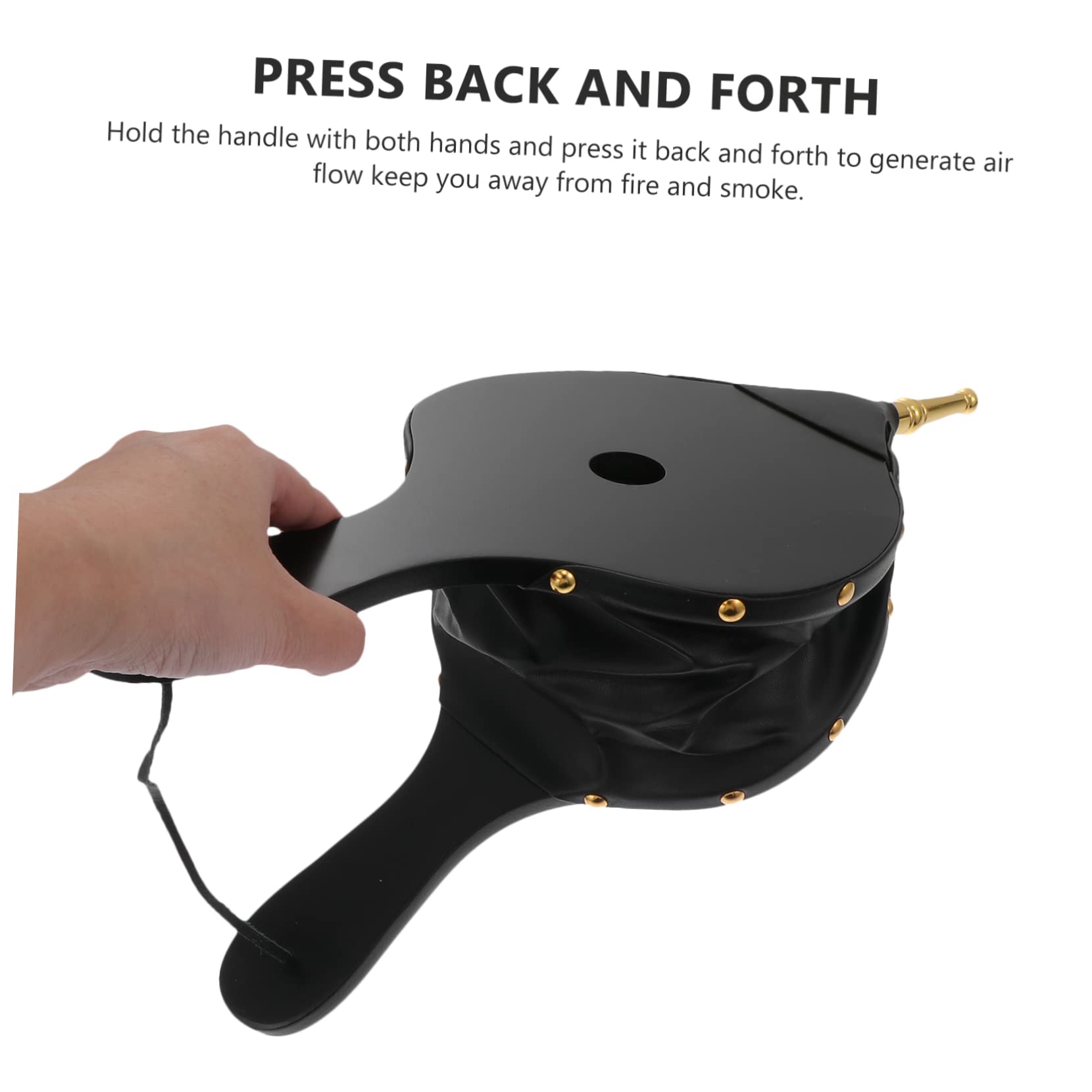 Mantice 1 Pezzo Manuale per Stufa e Barbecue in Legno Nero | Ventilatore per Griglia All'aperto, Leggero e Portatile, Uso da Campeggio, Installazione Semplice
