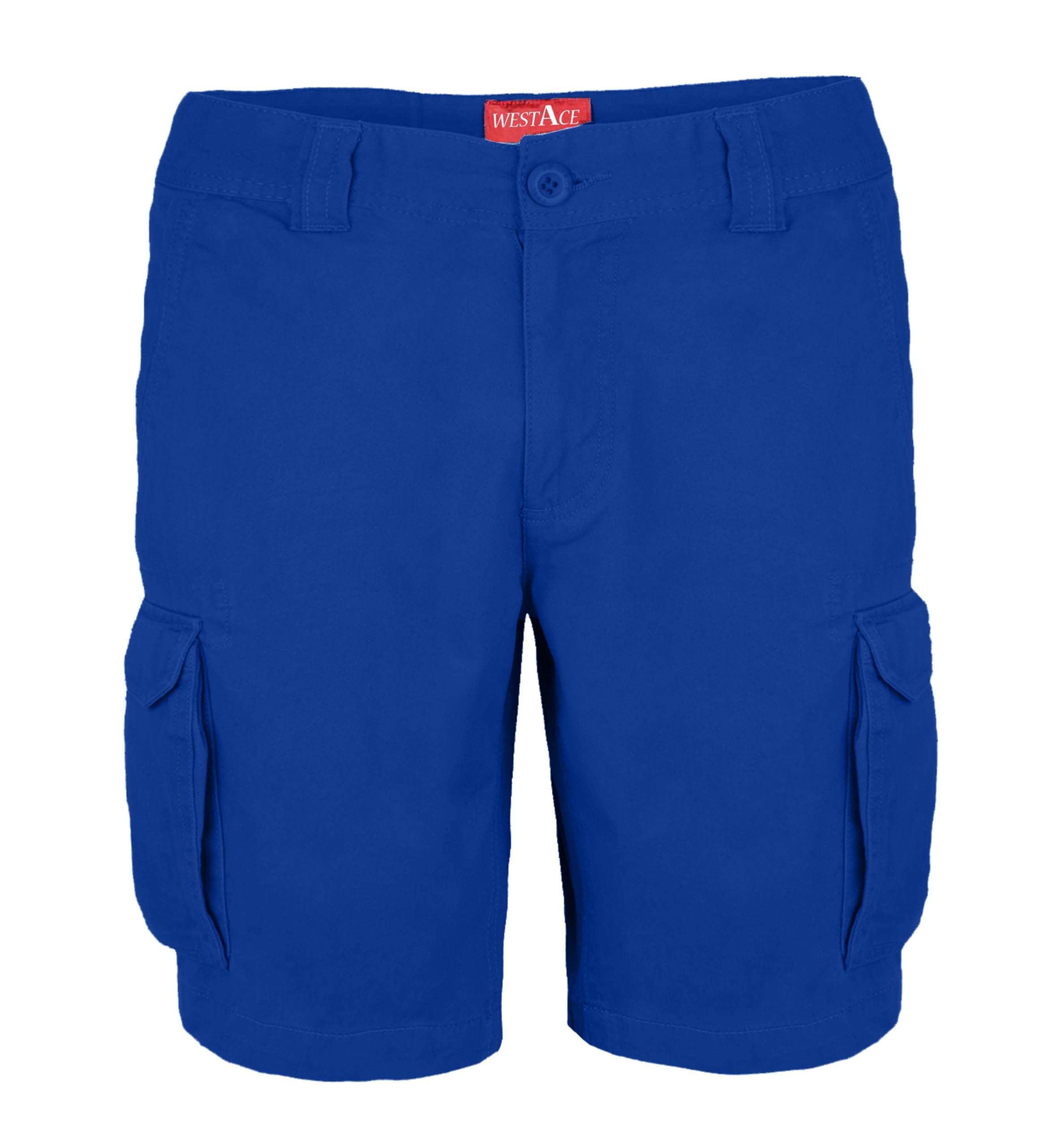Westace Men's Royal Blue Cargo Shorts Casual 100% Cotton Summer Half Pants 6 Pocket Combat Chino Outdoor Utility Essential Workwear Shorts Sizes 32 To 44 (, 32)