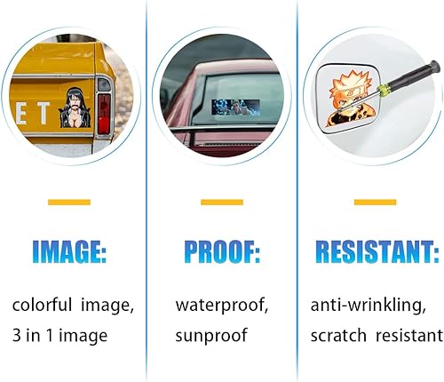 Miniatura 6 de Calcomanías de animé para automóvil, impermeables, calcomanías de parachoques de anime para automóvil, laptop, ventana, iPad, patineta, niños