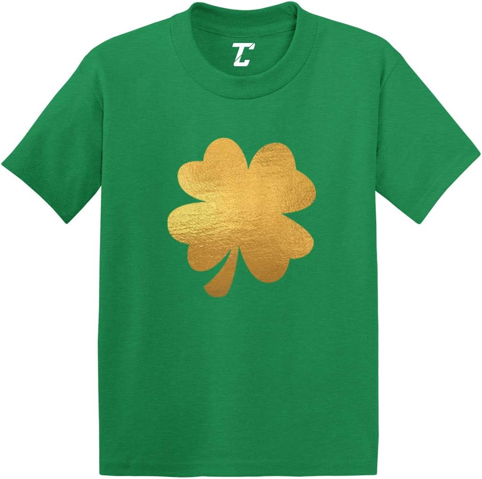 Gold Foil Four Leaf Clover - Irish Infant/Toddler Cotton Jersey T-Shirt
