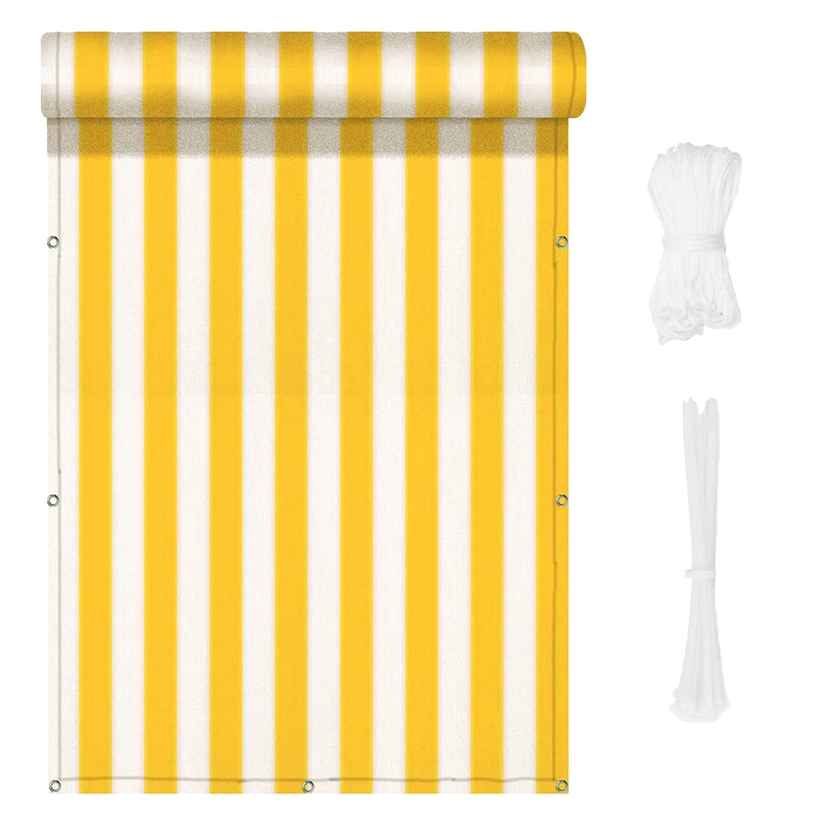 EIDEMED Balcony Privacy Protective Screens 0.85x3m Waterproof Weatherproof Protection Balcony Screen Balcony Shield Fence High Visibility Reduction for Backyard Deck Patio, Yellow-image-31