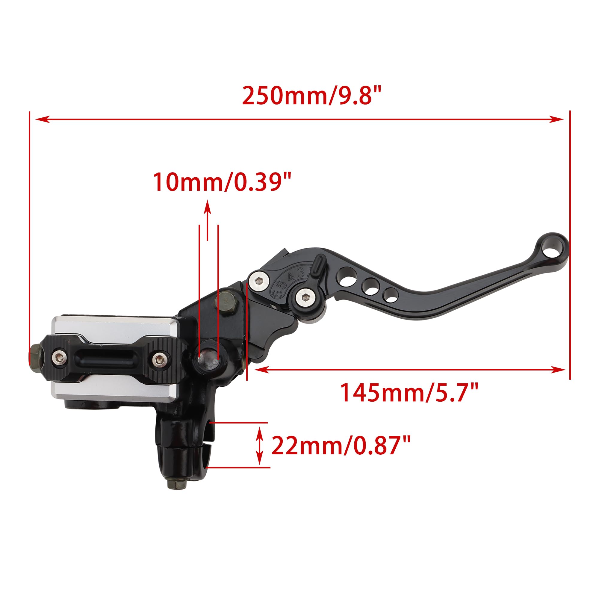 WOOSTAR 22mm Standard 7/8" CNC Réglable Embrayage de Frein Levier de Maître-Cylindre Remplacement pour Majesty T3 T5 T6 Moto Dirt Pit Bike Scooter ATV Noir