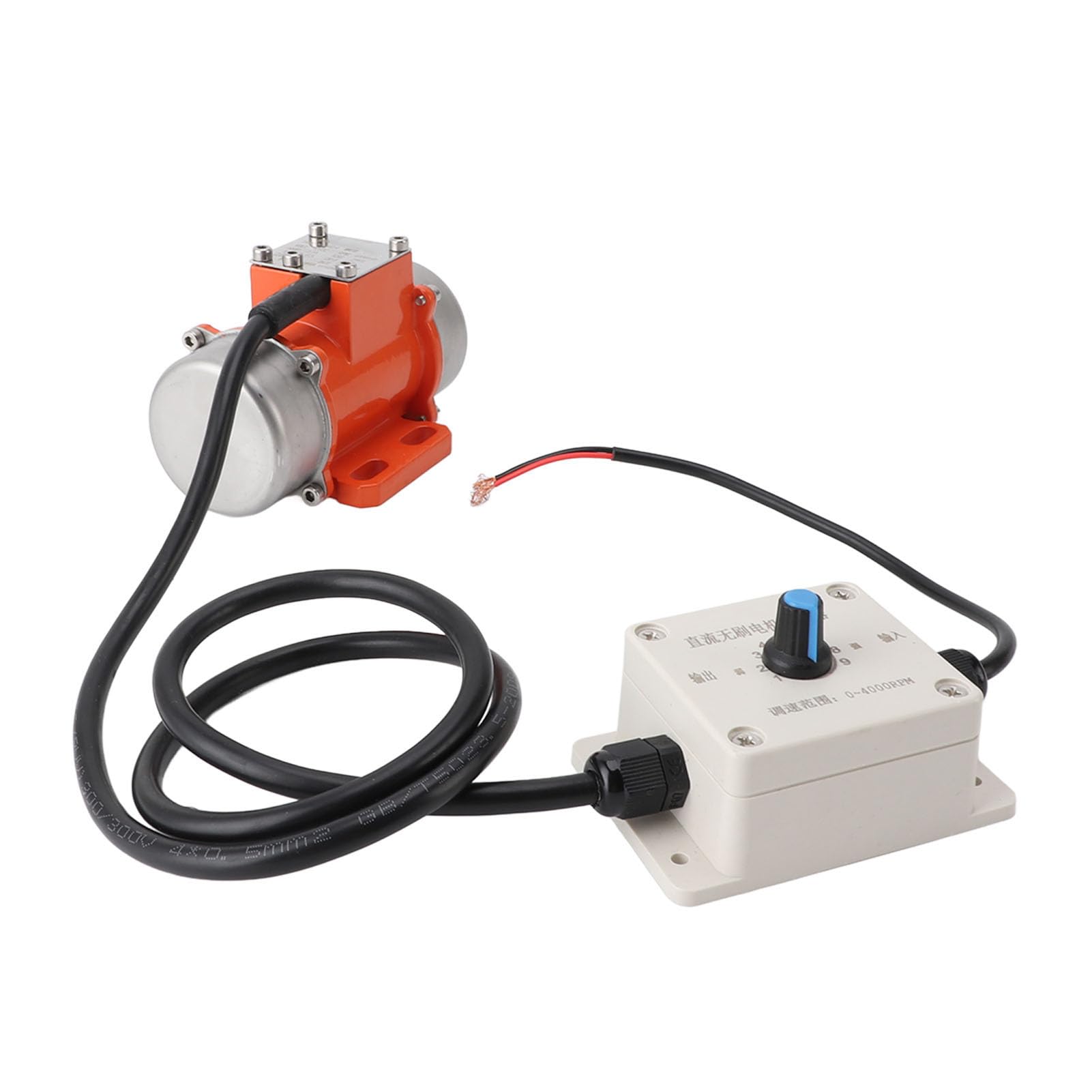 Motor de vibración de 12V Aluminio Aleación de aluminio 4000 rpm Velocidad ajustable Vibrador de concreto de CC sin escobillas para equipos Construcción de minería (15W)