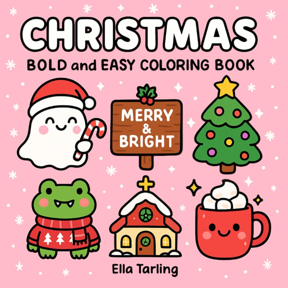 Christmas – Bold & Easy Coloring Book for Kids & Adults
