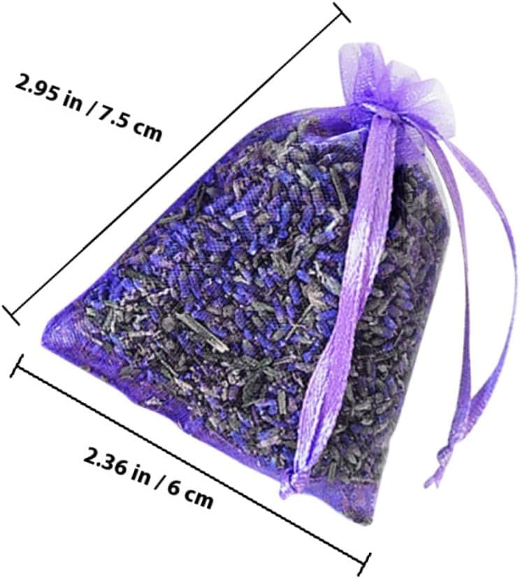 10pcs Lavender Sachet Pendant Bags with Dried Flower Pellets, Portable Wardrobe and Car Freshener, Natural Fragrance Sachets for Closet