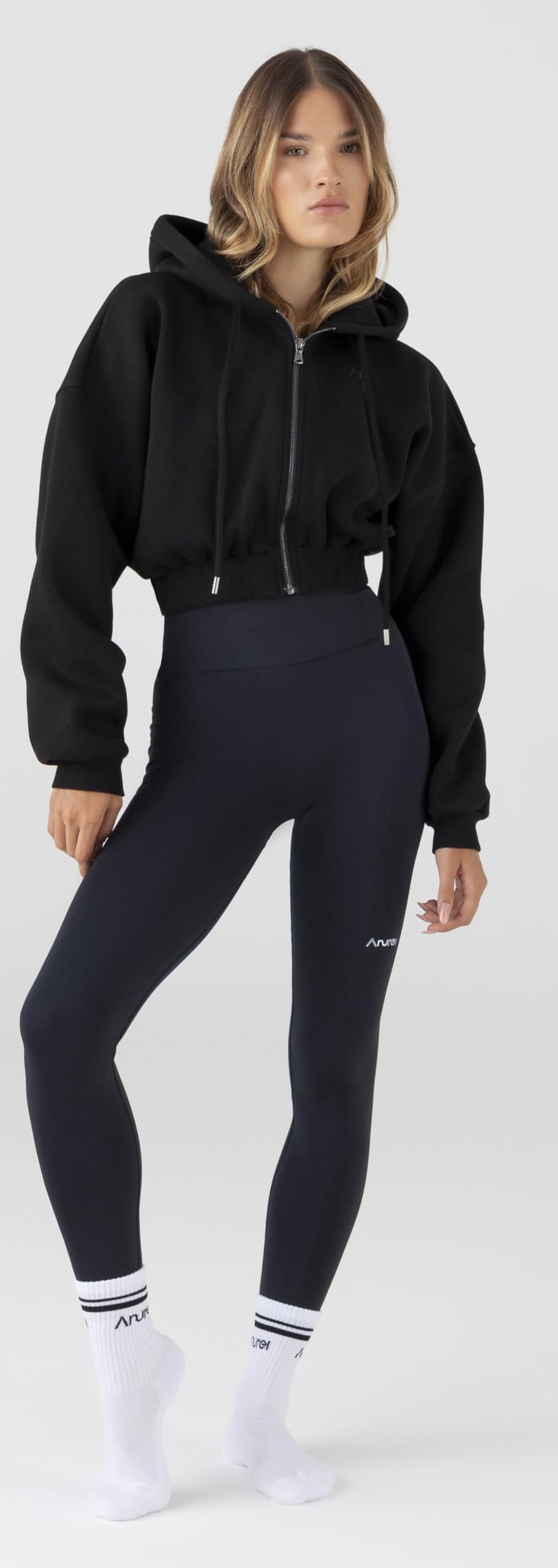 Bluza damska z zamkiem błyskawicznym i kapturem – krój Oversize Soft Touch – bluza z kapturem na siłownię i czas wolny, wyprodukowano we Włoszech