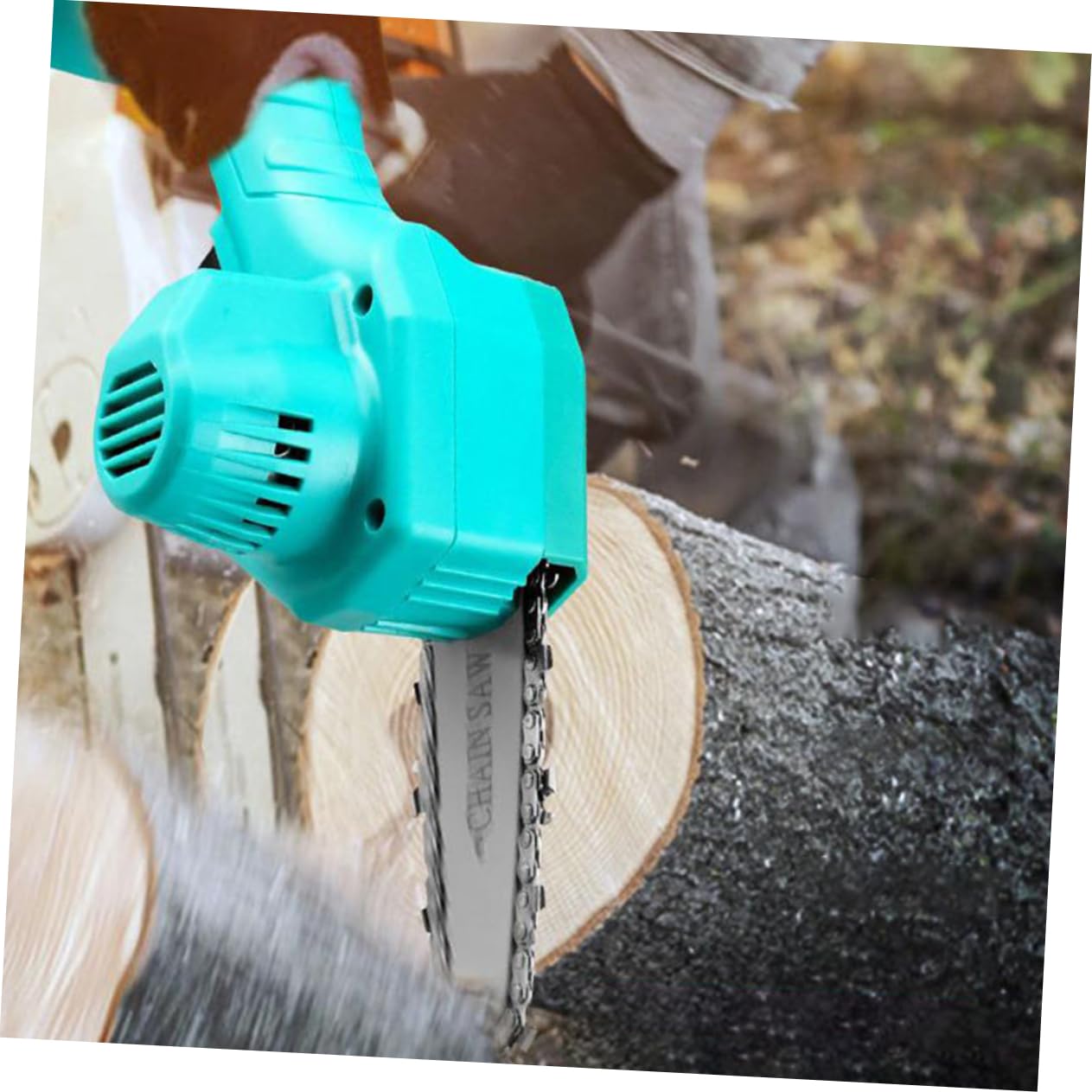 GALPADA Mini Motosega a Batteria, Elettrosega Compatta per Giardinaggio, Design senza Fili e Uso Mano, Impugnatura Comoda, Verde