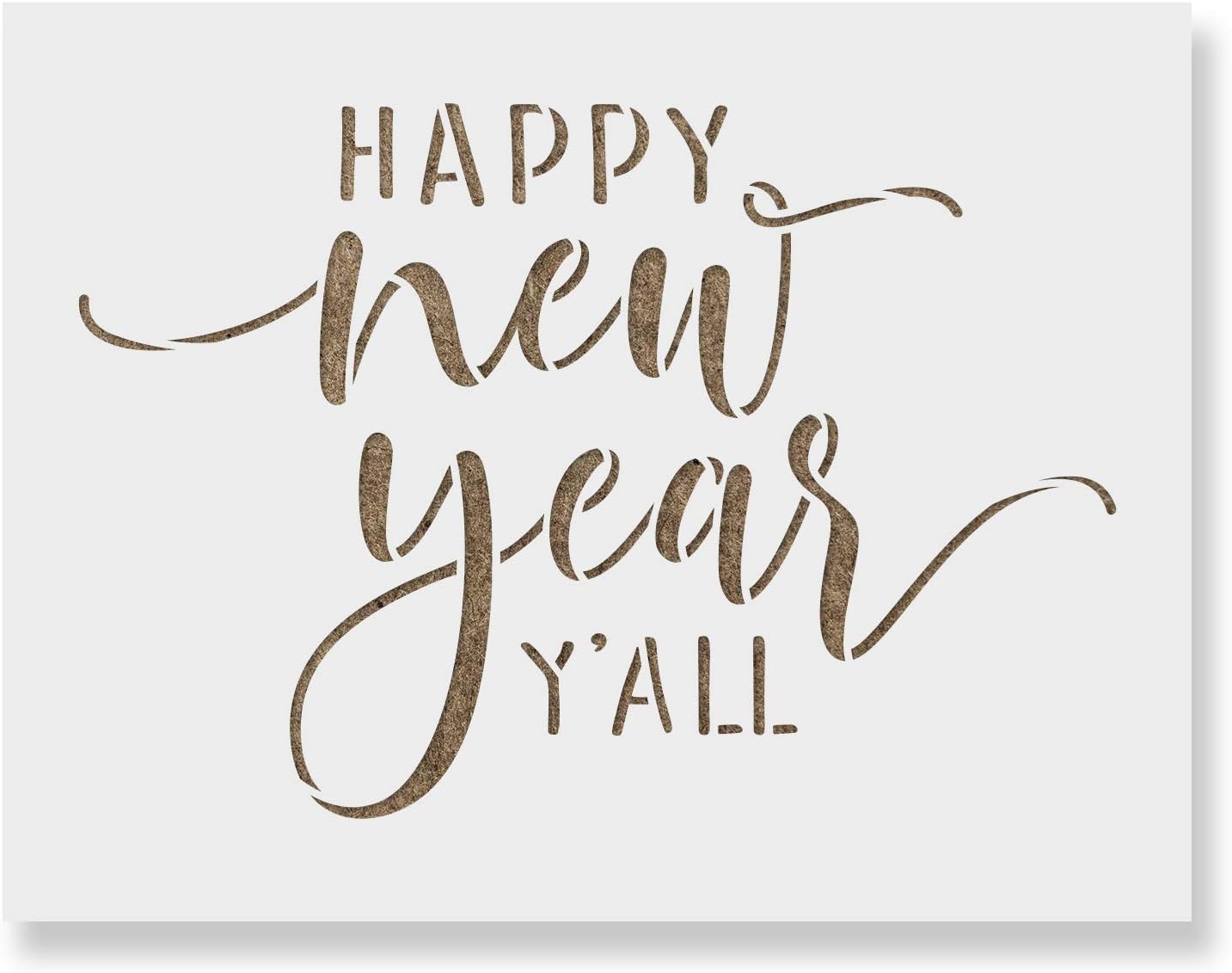 Happy New Year Y'all Stencil - Ideal for Crafting New Year Party Decorations, Happy New Year Art