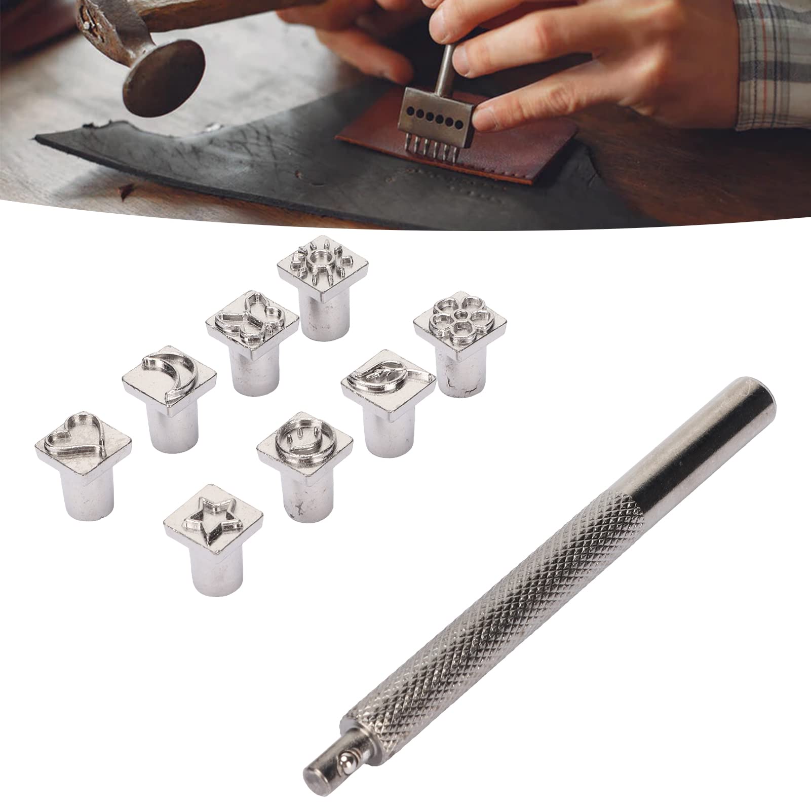 Ashata poinçon en cuir Outil de bricolage en cuir perforateur en acier