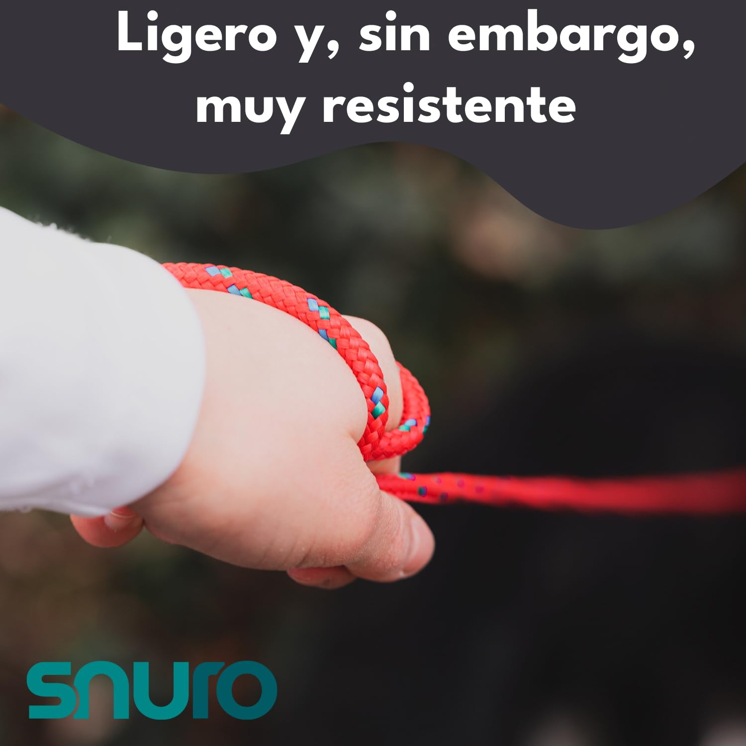 Cuerda de polipropileno (10mm, 50M, amarillo con rojo y verde) - Cuerda trenzada ligera y versátil para exteriores, para supervivencia y jardín - ¡No para escalar! - Carga de rotura 1326kg