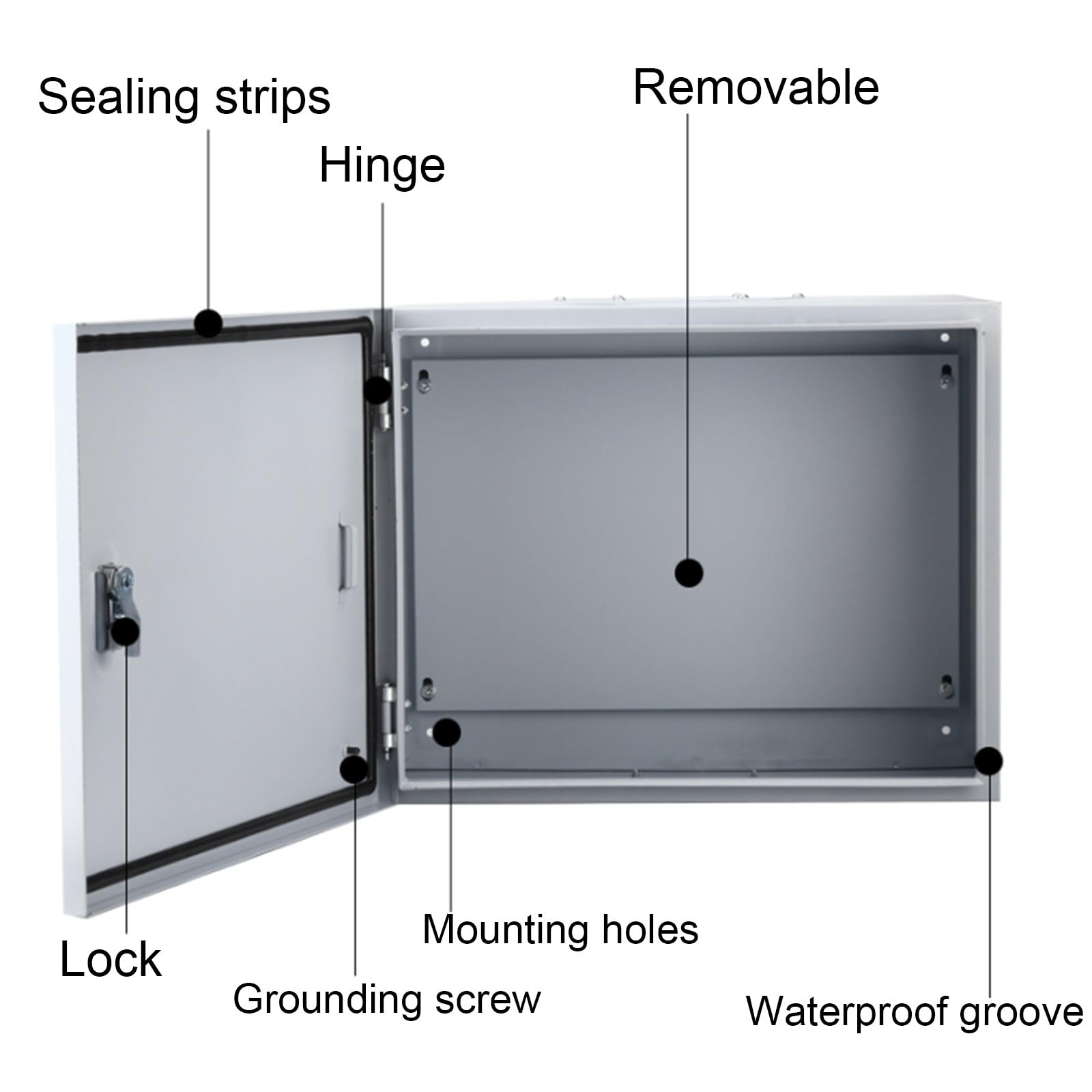 Scatola Elettrica In Metallo, Scatola Di Giunzione Elettrica, Antipolvere e Impermeabile con Blocco Di Sicurezza, Facile Da Installare(50x40x20cm/19.7x15.7x7.9in)