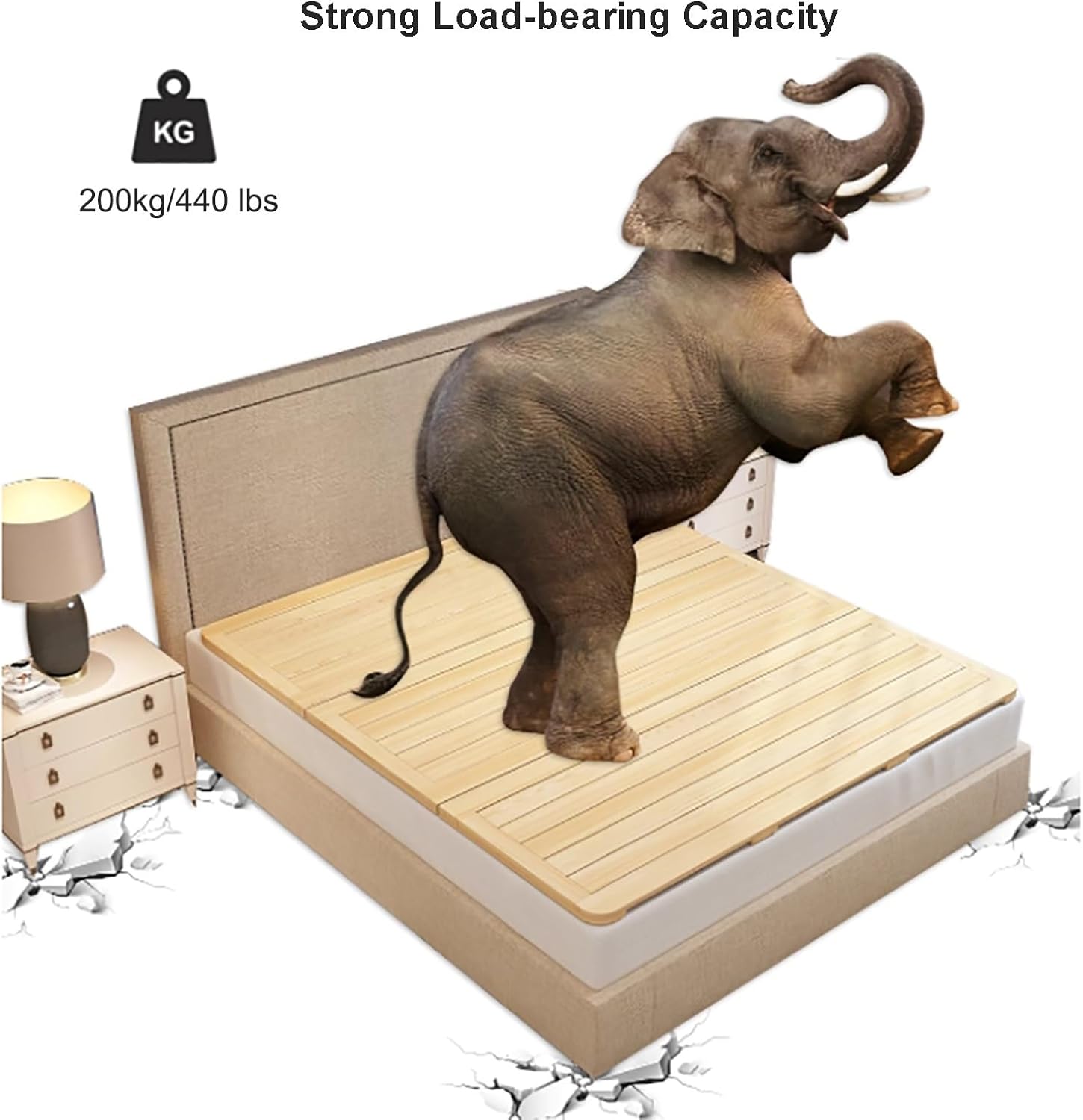 Foldable Wooden Bed Board,Bed Frame Replacement Wooden Mattress,Hardwood Bed Board for Lumbar Spine Protection(W135xL190m/53.15x74.8in)