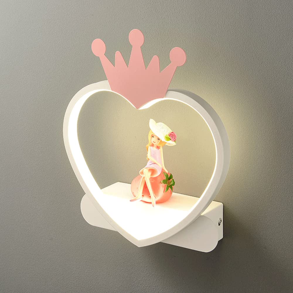 Applique murale LED chambre enfant coeur 13W design moderne en métal