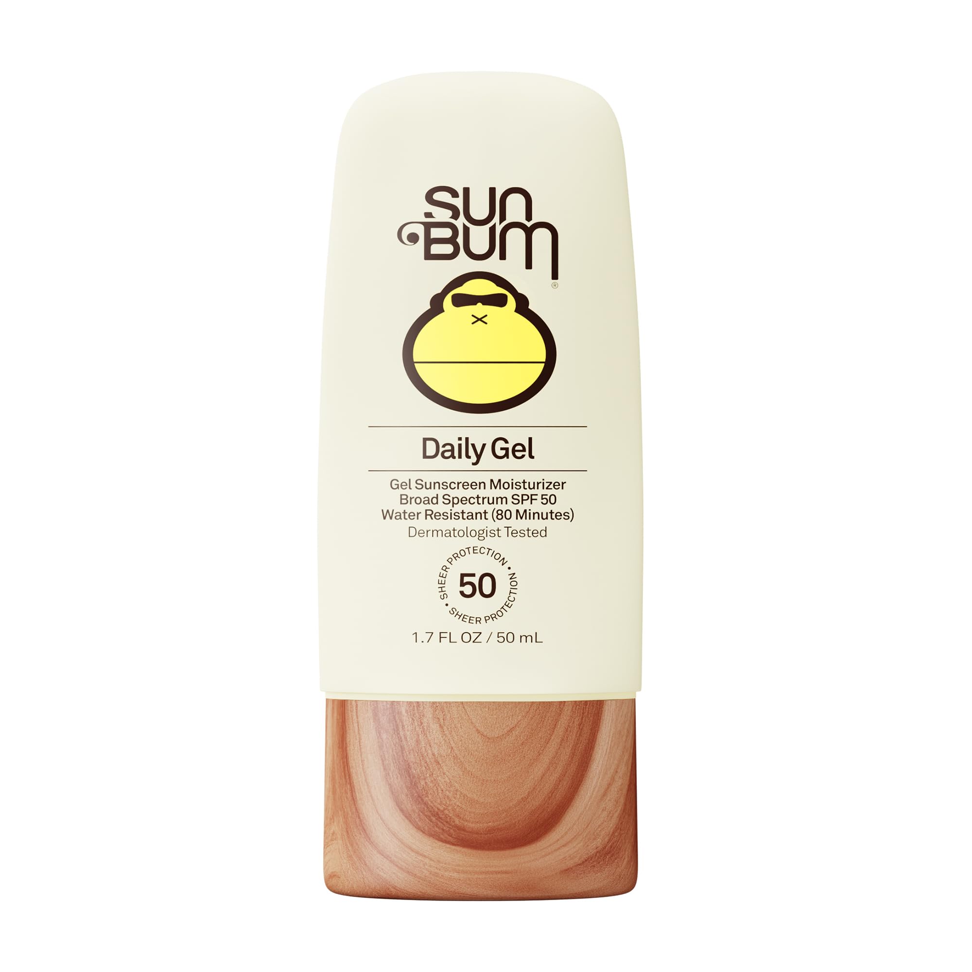 Sun Bum Daily SPF 50 Clear Gel Face Sunscreen - Broad Spectrum Moisturizing Facial Sunscreen with Vitamin E - Vegan and Hawaii 104 Act Compliant (Without Octinoxate & Oxybenzone) - Travel Size 1.7 oz