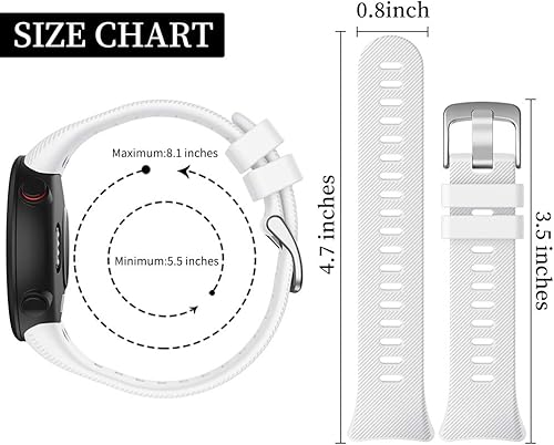 Miniatura 5 de Watbro Compatible con Garmin Forerunner 45, correa de repuesto deportiva de silicona suave, pulsera de fitness para Garmin Forerunner 45 Smartwatch