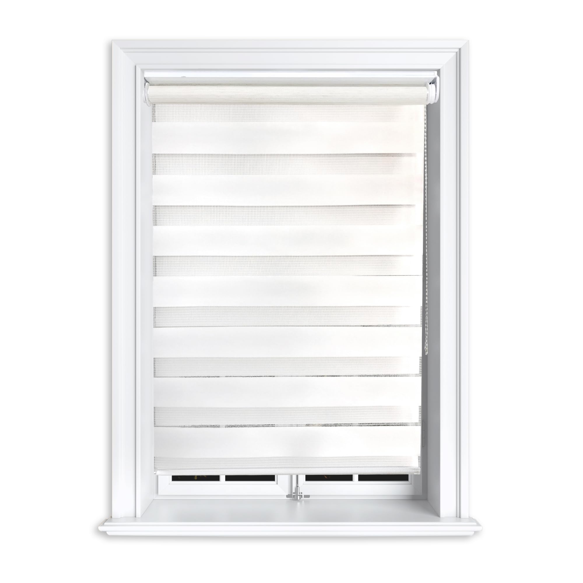 Lister Cartwright Premium Quality Zebra Blind Day & Night Blind Roller Blinds fashionable, White 90 x 165 cm