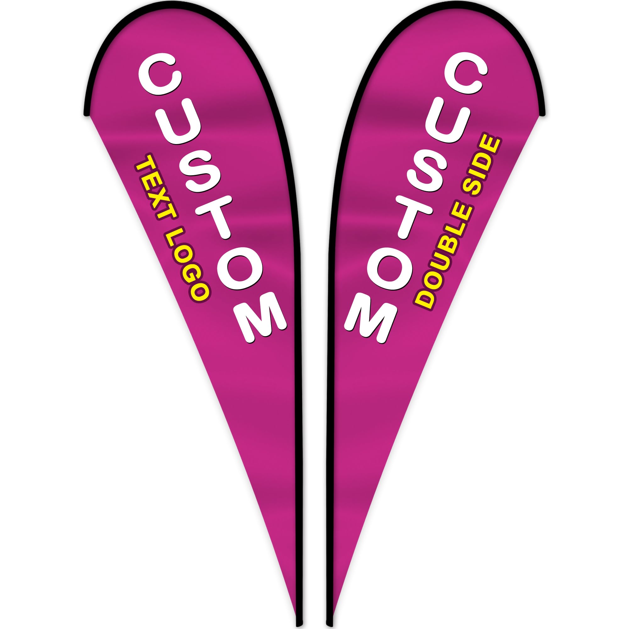 Custom Advertising Feather Flags for Business Outside (Only Flag), Personalized Double/Single Sided Feather Banner Flags with Logo Text, Customized