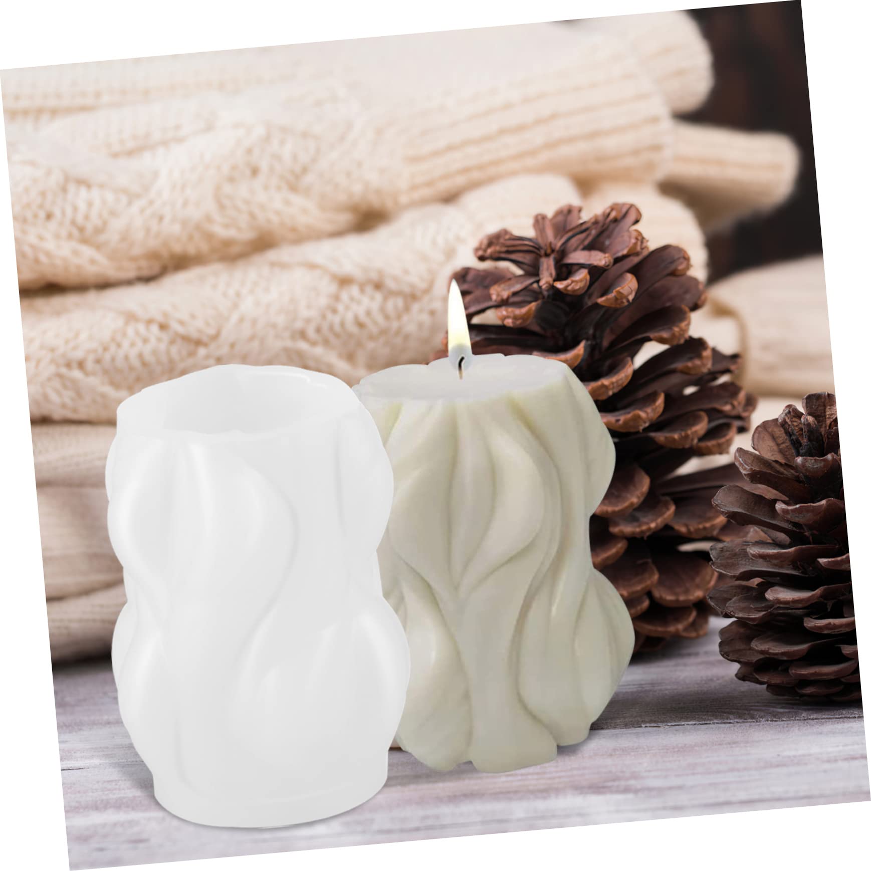Molde de Silicona para Velas Forma Ondulada 4 Piezas para Fabricación de Velas y Jabón, Fácil Desmoldeo y Buen Efecto Decorativo para DIY