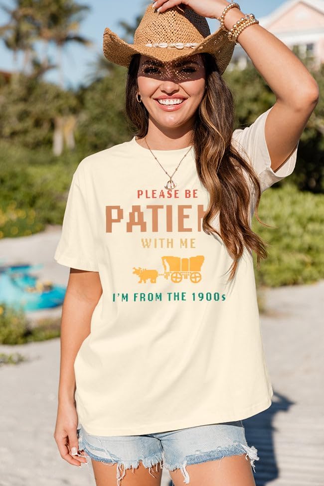 KIDDAD Please Be Patient with Me Im from The 1900s Shirts 1900s Tshirt Vintage Graphic Shirt Funny Short Sleeve Tee Top - Image 2
