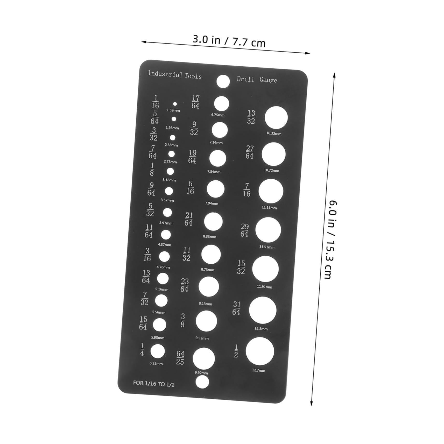 MUCKLILY Drill Bit Gauge Tool for Bolt Nut Sizing High Precision Measuring Ruler