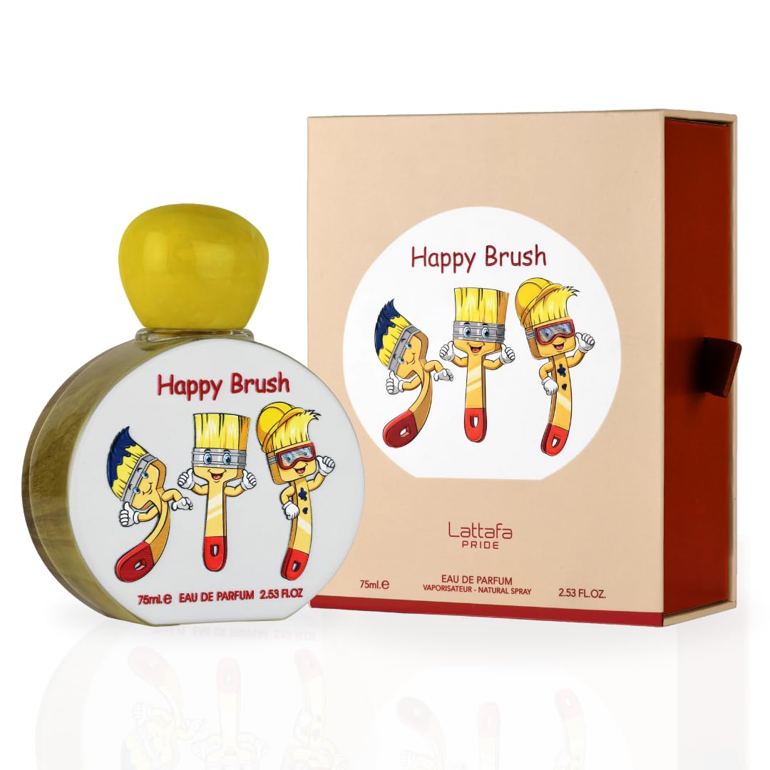 Lattafa Pride Happy Brush For Kids Eau De Parfum Spray 75ML (2.5 OZ) Long Lasting Fresh, Fruity, Gourmand Fragrance.