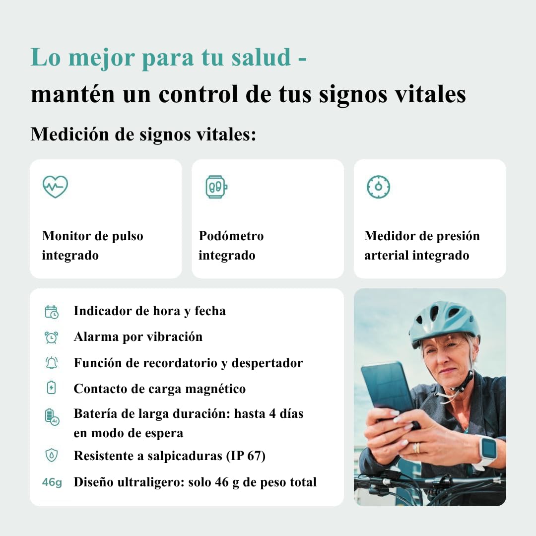 Reloj GPS SOS Localizador Mayores | Sin Abono | Detector de Caídas, Función Teléfono 4G, Monitor de Salud | Sin Cuotas, App Familiar en Español