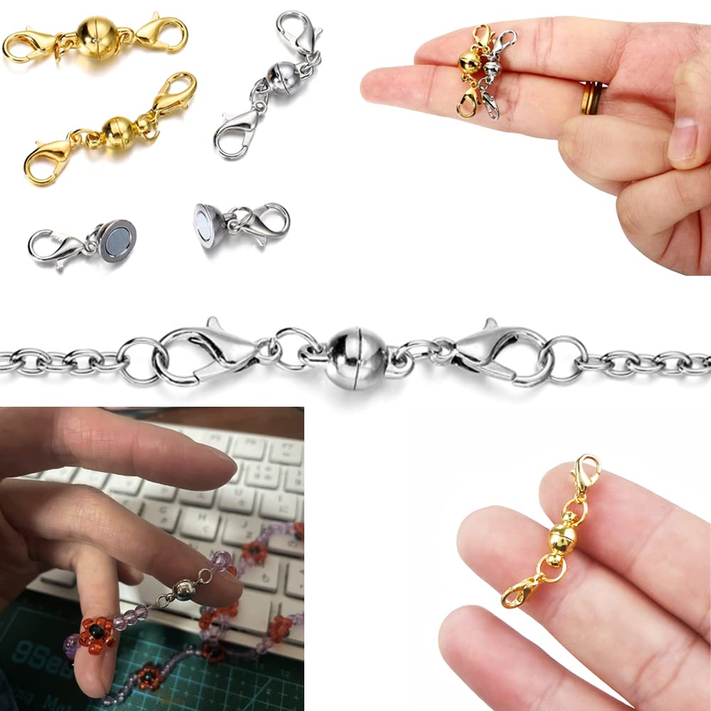 20 Chiusure Magnetiche Per Gioielli - Fermagli A Cuore Argento Per Collane E Bracciali - Foto 2