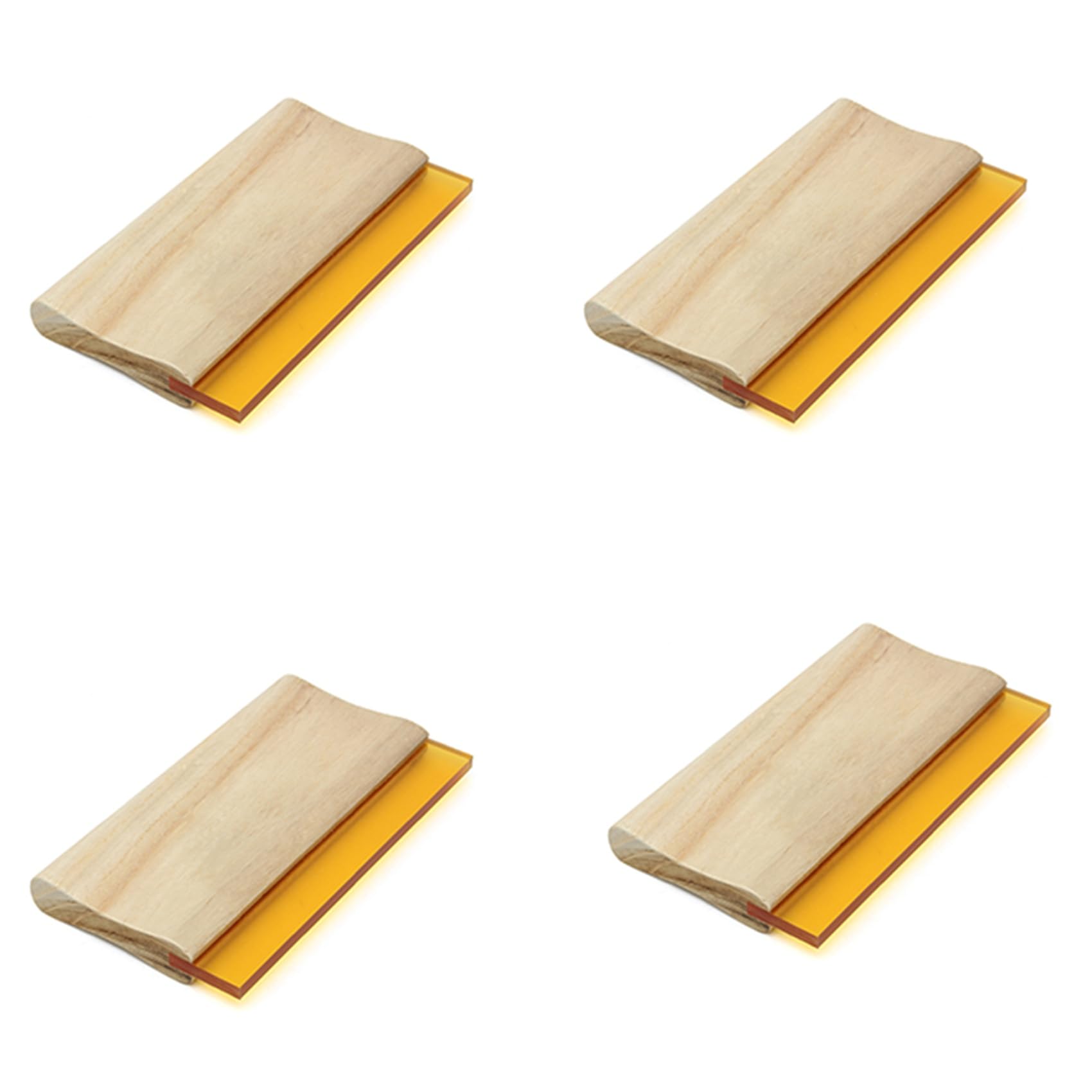 Jnchdghwa 4pcs 8 Inch Silk Screen Printing Press Squeegee Single 70 Durometer Ink Scraper Tools