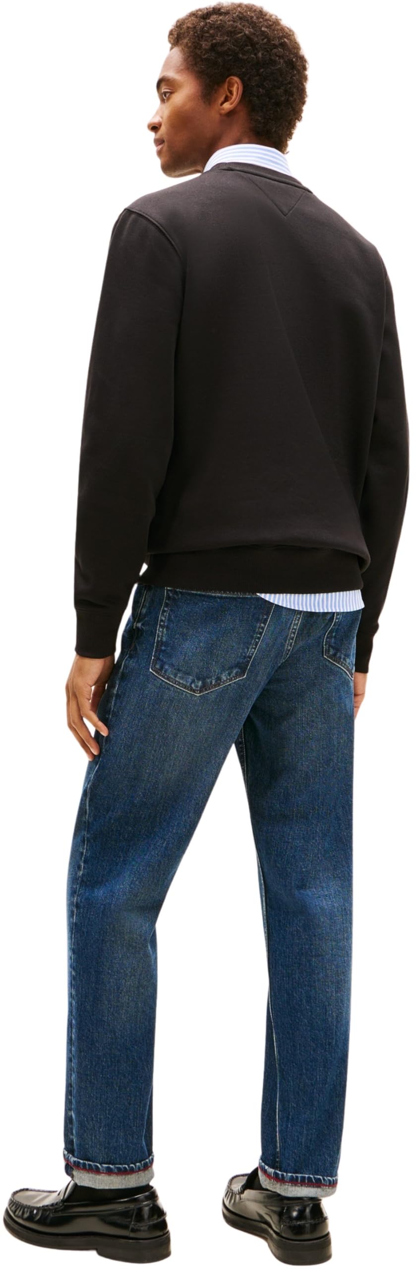 Tommy Hilfiger Męski SMALL CREST OUTLINE CREW NECK MW0MW40863 Pulower Bluza, Czarny, M, czarny (czarny), M