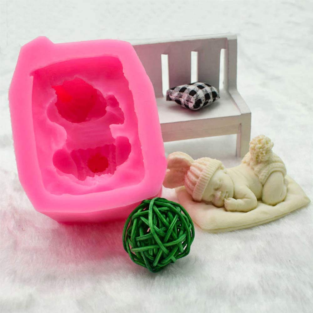3D Slapen Baby Kussen Zeep/Cake Baby Douche Siliconen voor DIY Fondant, Cake Topper Decoreren Bakdecoratie