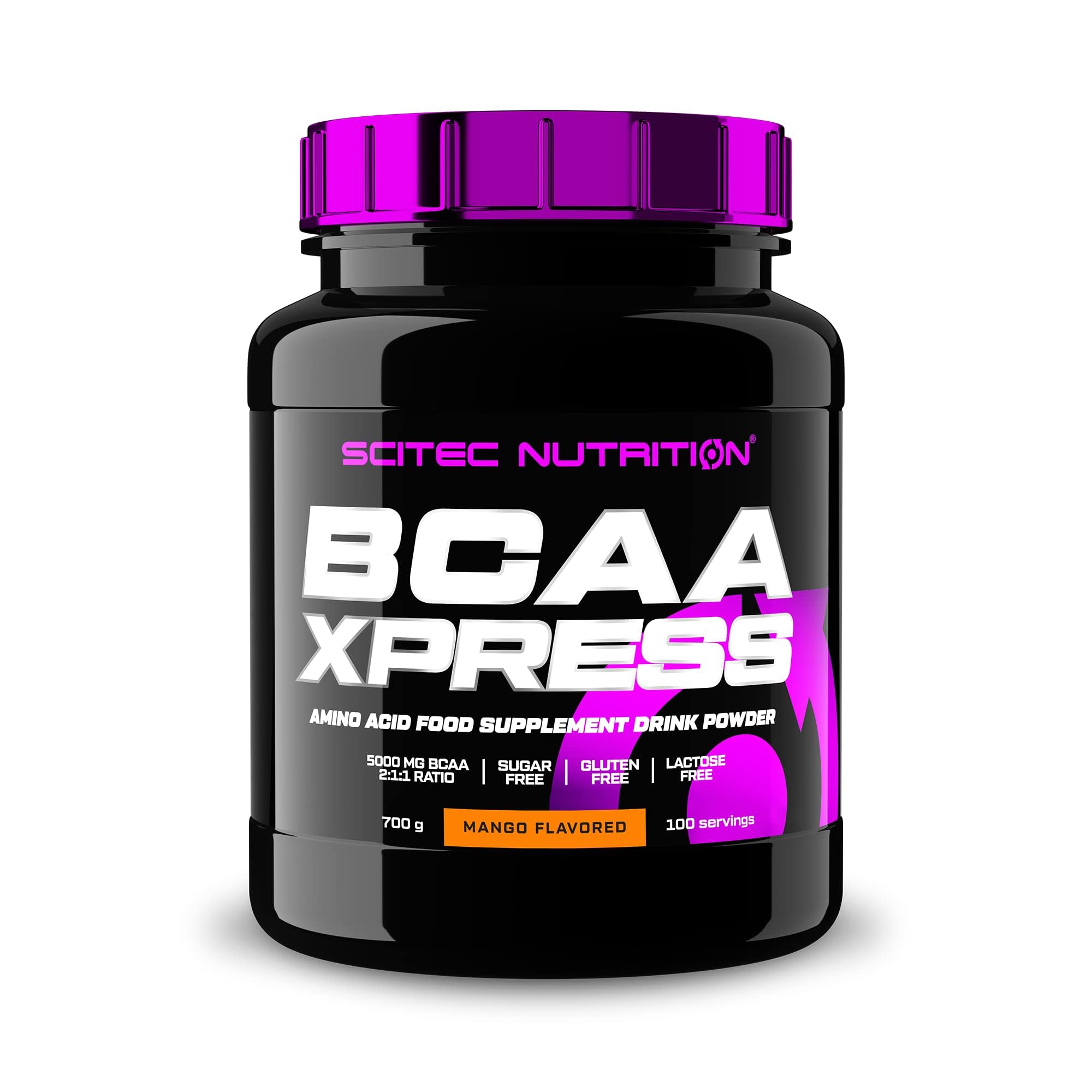 BCAA Xpress, Sugar, Gluten & Lactose-Free, 5g Pure BCAA, Muscle Recovery & Growth, 2:1:1 Amino Acid Ratio, Flavoured & Easy Mixing, 700 g, Mango