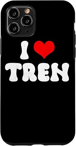 Funda divertida para iPhone 11 Pro con cita de entrenamiento I Love Tren I Heart Tren