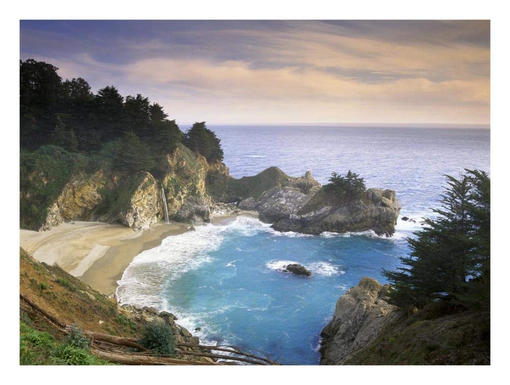 Artworks Italia McWay Cove and McWay Falls, Julia Pfieffer-Burns State Park, California-Paper Art-26"x20"