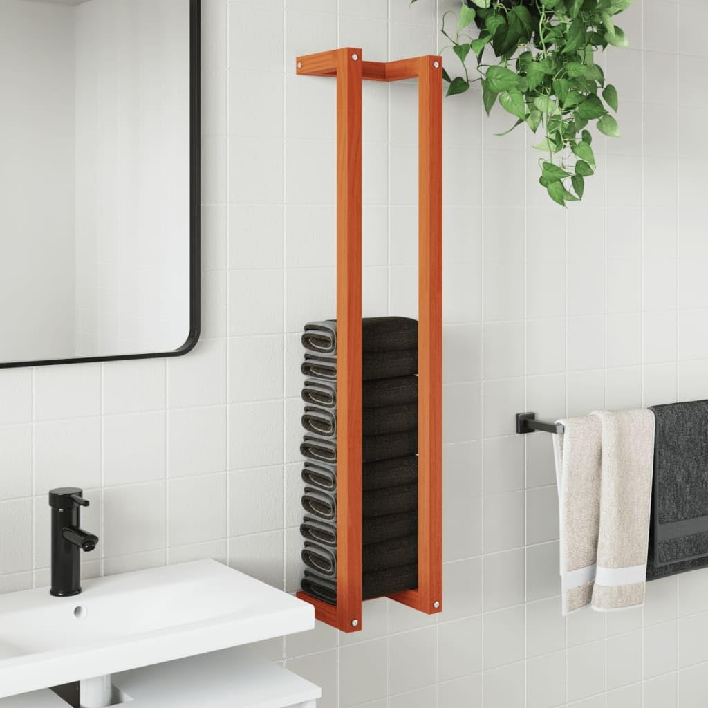 Toallero de pared de madera de pino macizo, 23 x 18 x 110 cm