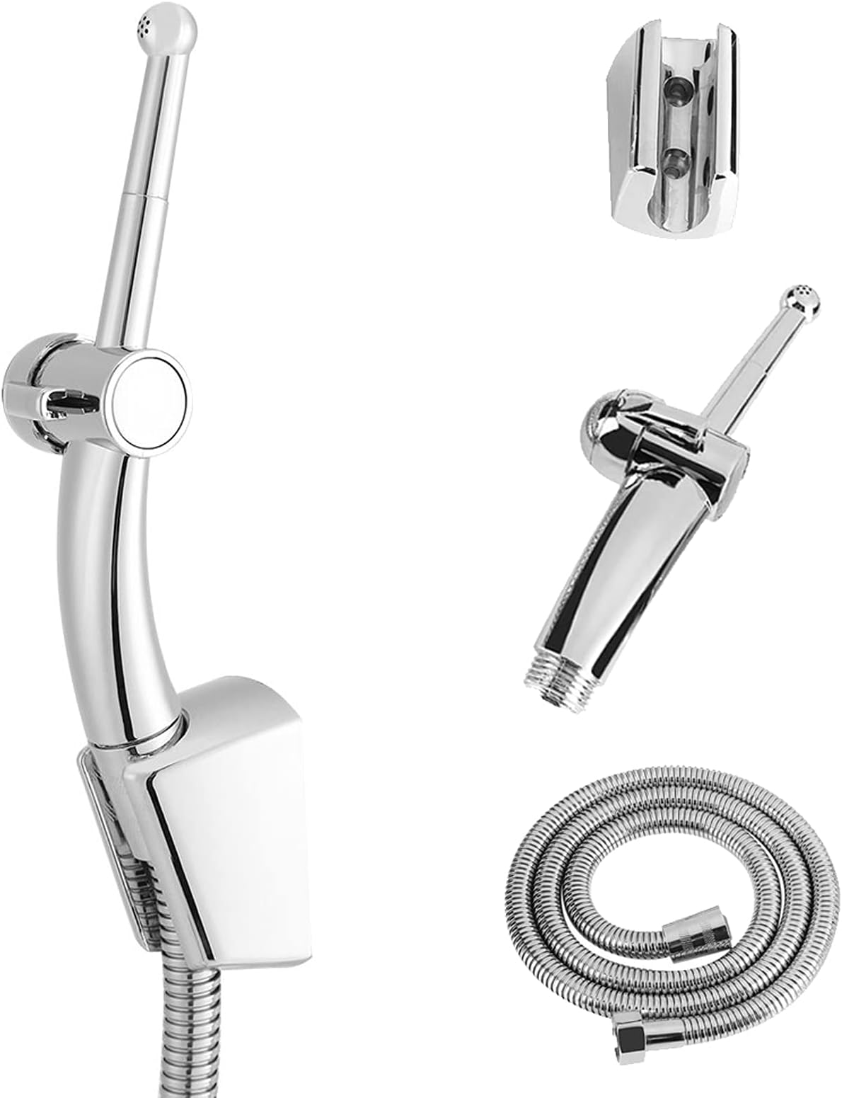 Handheld Bidet Sprayer Kit - ABS Plastic Chrome Cloth Diaper Sprayer, with 1.5m Hose and Bracket Holder for Personal Hygiene, Pet Bath, Washing Car, Water Flower, Toilet