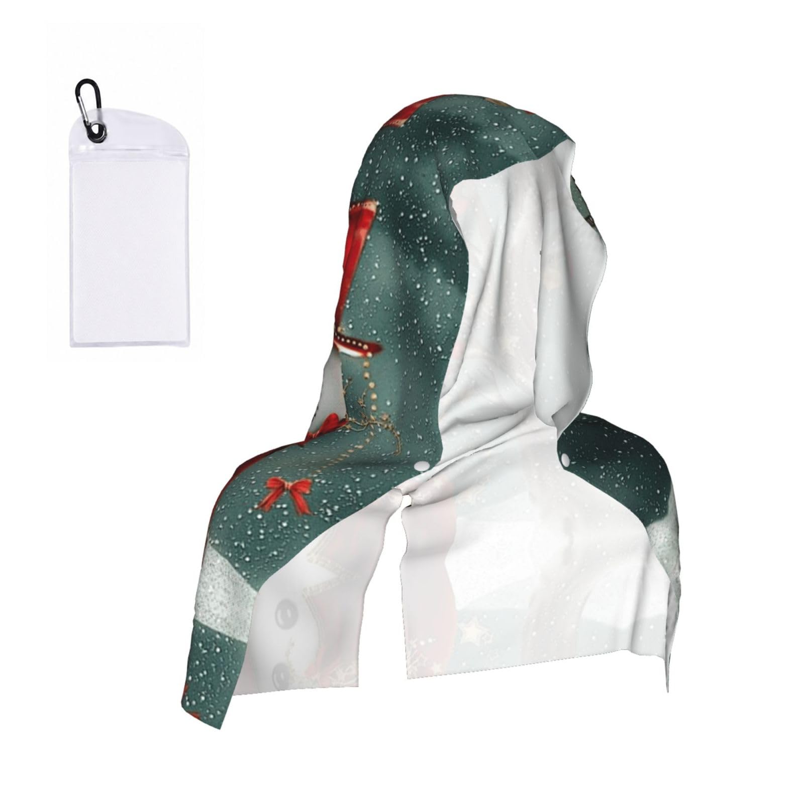 ESNAIUVCD Christmas Print Multifunctional Cooling Hoodie Bandana Portable Sweat Absorbing Design For Beach Workouts Exercise Heat Relief Accessories