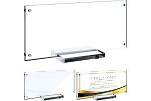 Chunful 2 Pack Business License Frame: Transparent Display Protector for Cosmetology Certificates