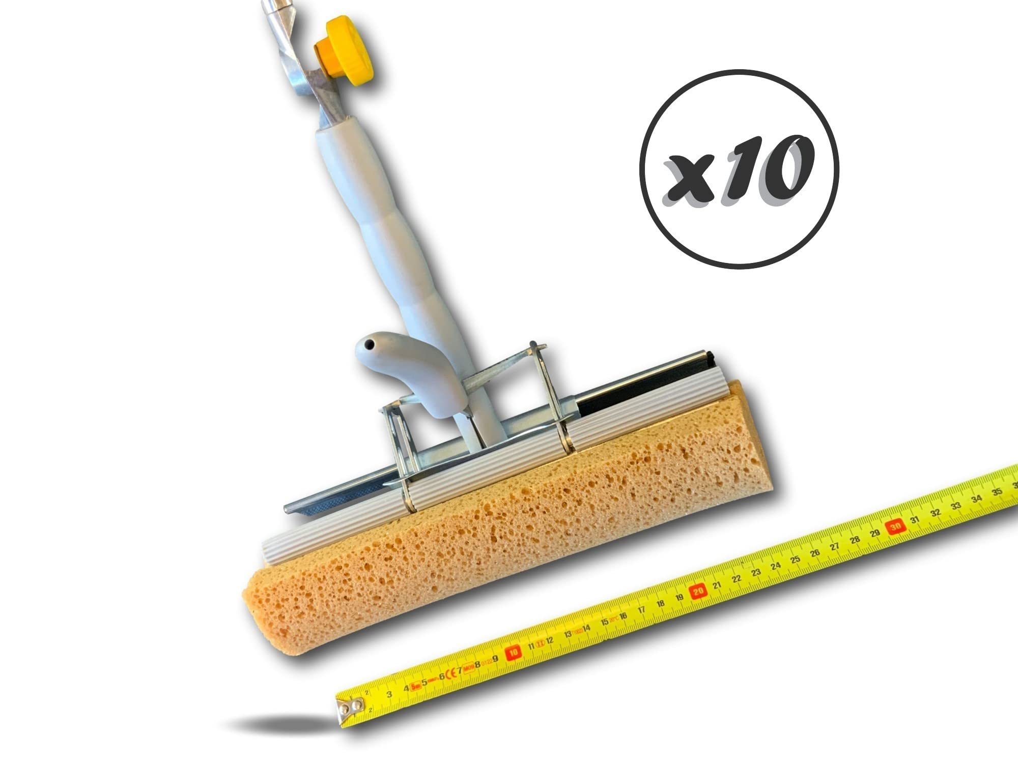 Przegubowa myjka do szyb | Zestaw 10 sztuk | System czyszczenia szyb | Uchwyt teleskopowy od 110 do 170 cm | Myjka do szyb z wykuszami | Kibros 104775x10