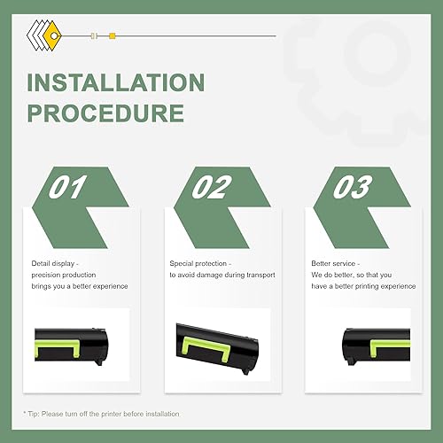 Miniatura 5 de Cartucho de tóner negro 51B1X00 de alto rendimiento compatible con UOTY 2 unidades de repuesto de tóner 51B1X00 para impresora Lexmark MX517de