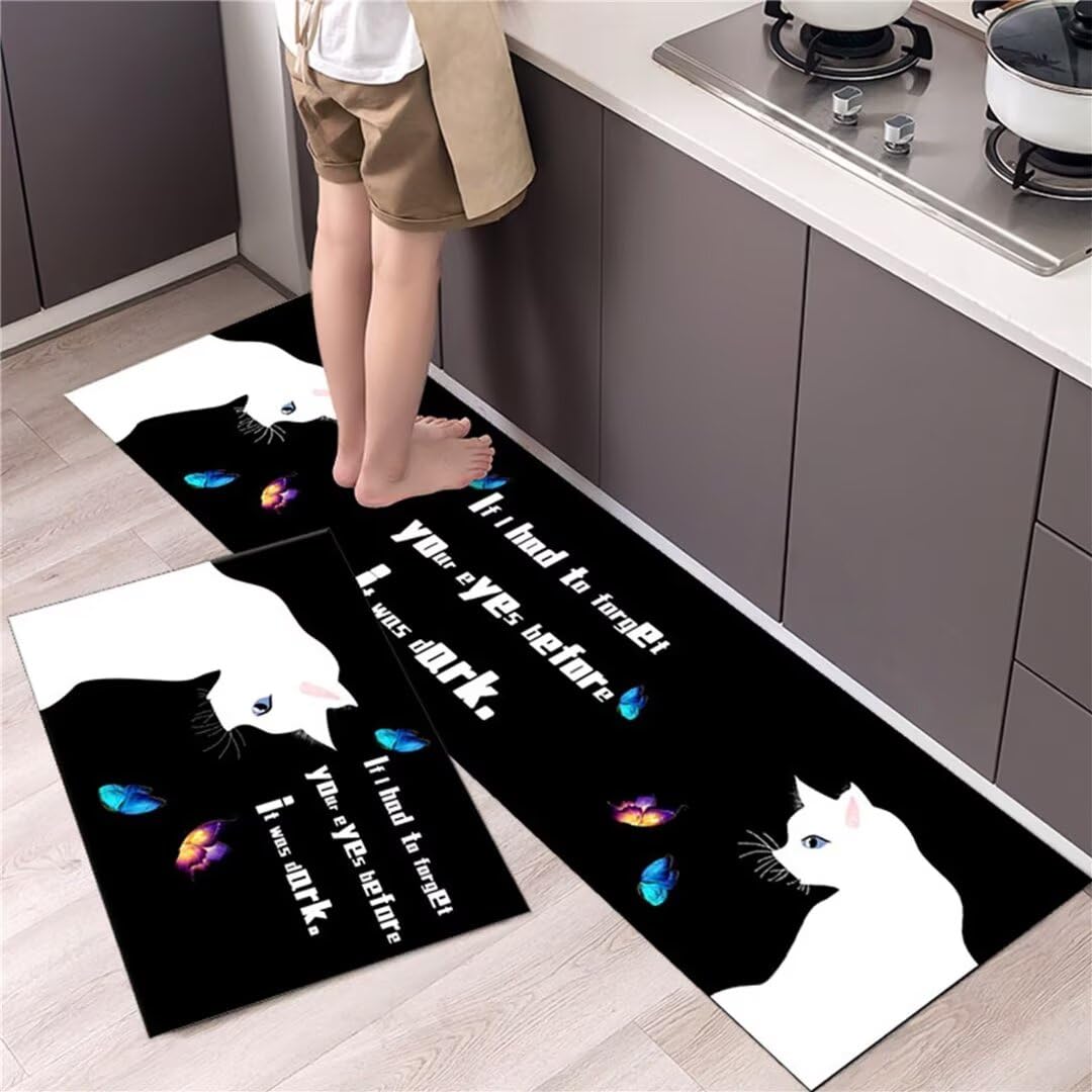 Alfombras de cocina lavables y resistentes al aceite con base acolchada de 50x80 y 50x120cm