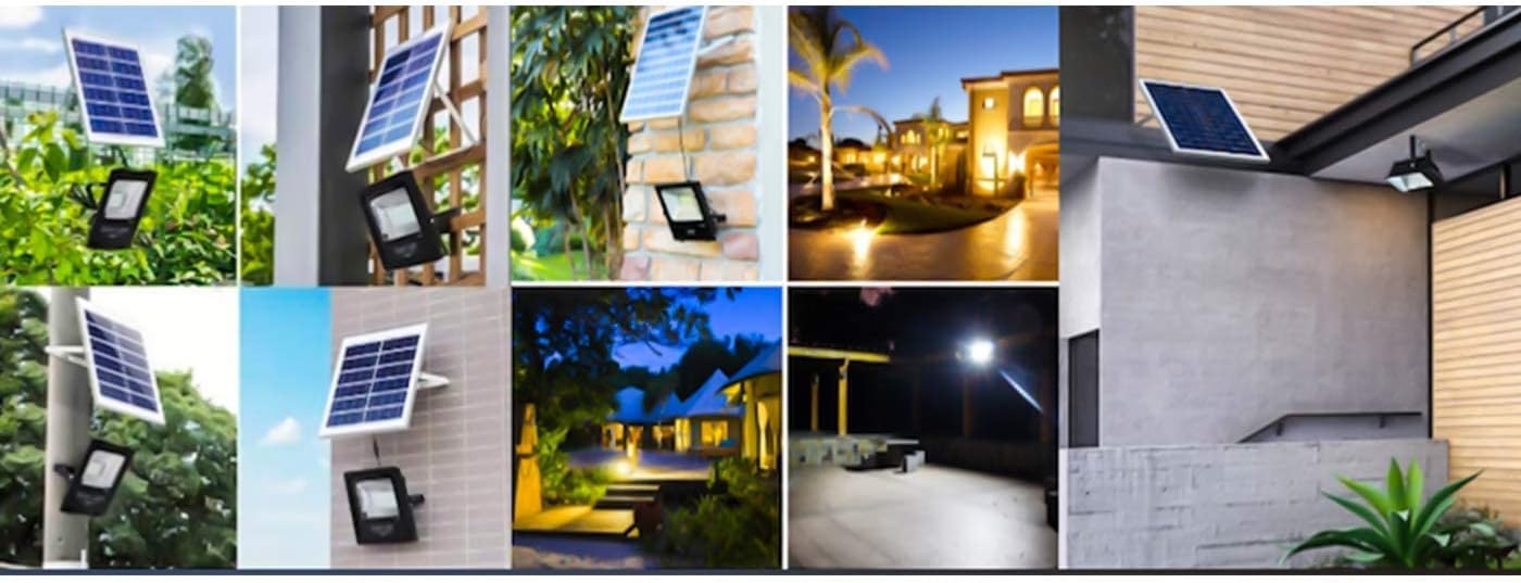 SQUADO - Faretto A Led Da 200W Smd Con Pannello Solare Sensore Crepuscolare E Telecomando
