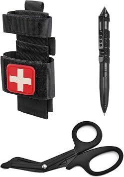1000D Molle Tourniquet Pouch Holder + Shear + Pen Tactical Duty Belt Trauma Medical Shear Pouch Set