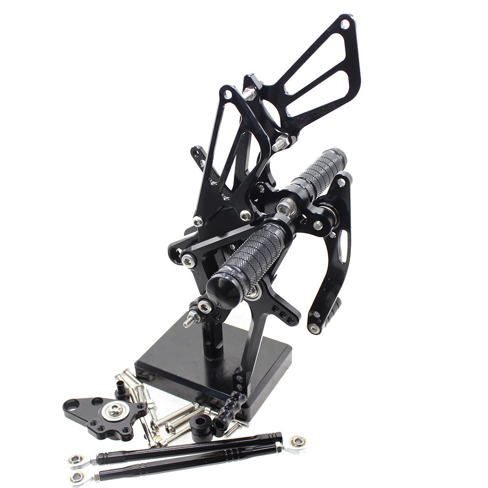 CNC CBR1000RR 04-07 Reposapiés ajustable para motocicleta, estriberas para CBR1000 RR 2004 2005 2006 2007/ CBR600RR 2003-2006 Black
