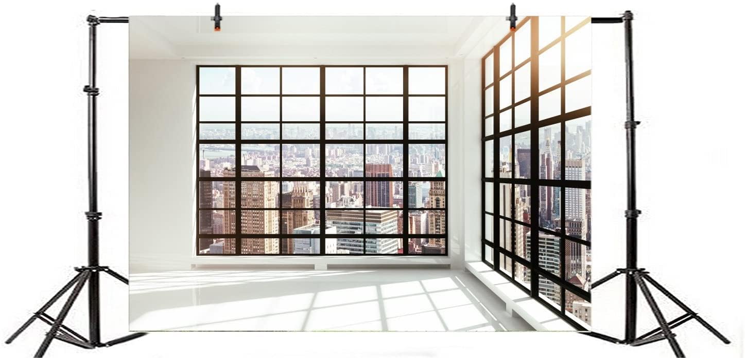 Toile De Fond Photographie 3x2,5m Gratte-Ciel Ville - Fond Vinyle Transparent Pour Studio Portrait