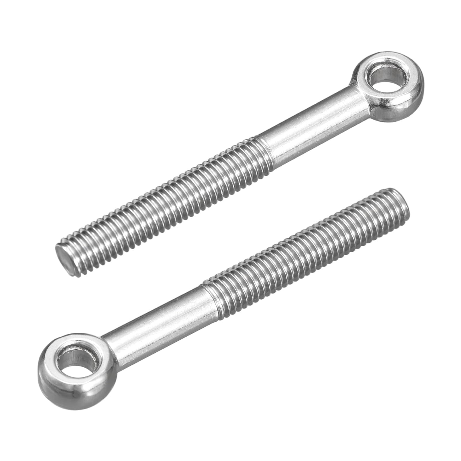 sourcing map 4Pcs M8 x 70mm Lifting Eye Bolts, 304 Stainless Steel Machinery Shoulder Swing Bolt Lifting Ring Eyebolt for Pipeline Gate Valves, Building Steel Pipe Fasteners, Silver